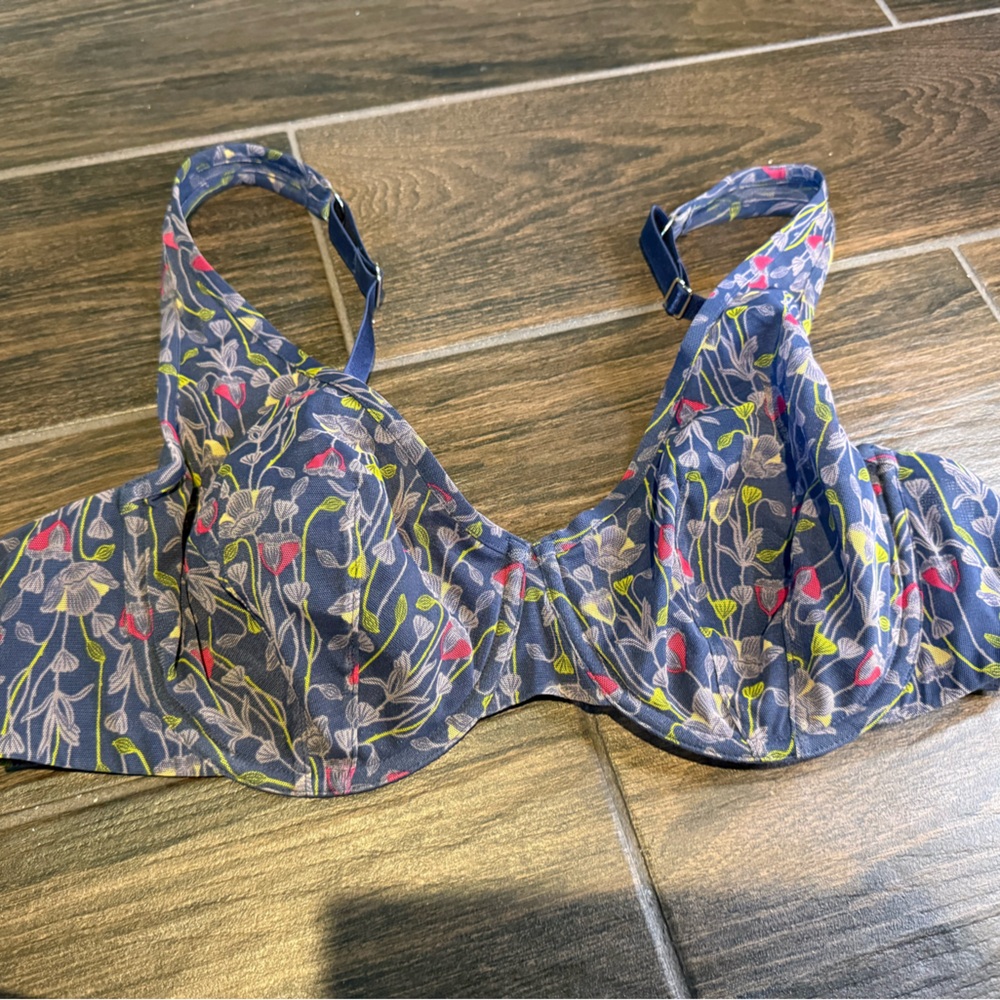 ThirdLove Floral Print Bra - Blue and Multicolor